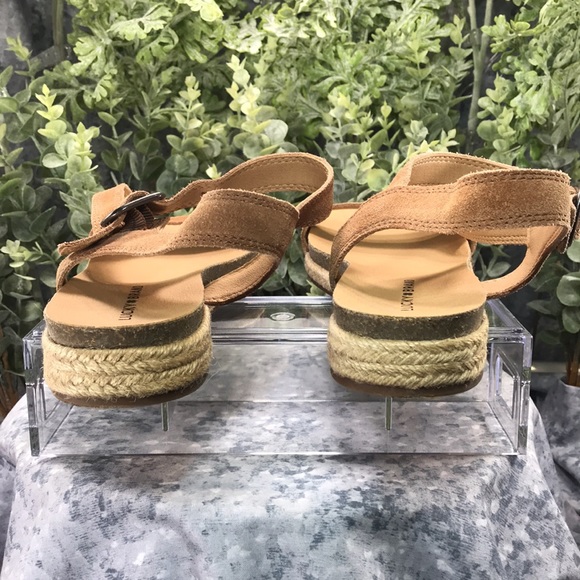 Lucky 🍀 Brand Gabrien Tan Suede Leather Espadrille Sandals Women’s 11M ☀️ - Picture 5 of 11